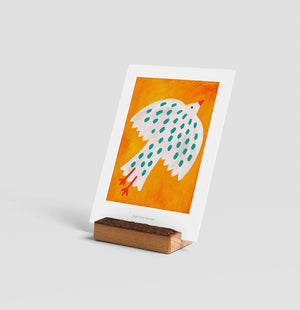 Just cool design Mini Kunstdruck Postkarte Karte mit Kuvert Umschlag Vogel Taube Friedenstaube