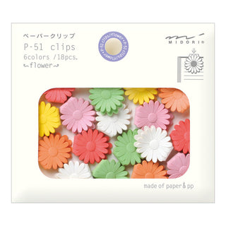 Midori P-51 Clips Flowers Blumen Blümchen Klammern Einmerker Lesezeichen Papierklammer