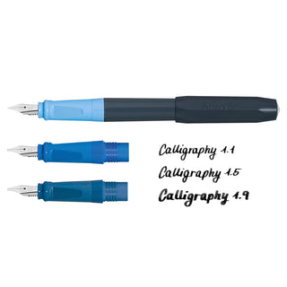 Kaweco Perkeo Kalligrafie Set mit 3 Federn blau Füller Füllhalter Schreibset Kalligraphie